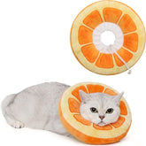 ANWA cat cone collar outer view highlights soft donut design for comfort