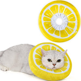 ANWA adjustable cat cone collar in side view provides soft protection for upper body wounds.