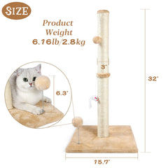 ANWA sisal post with plush toys promoting interactive play and satisfying scratching instincts