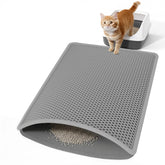 Anywish cat litter mat waterproof bottom layer protects floors from spills.