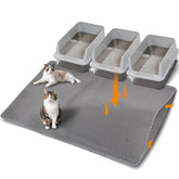 Anywish large cat litter mat 47x33 inches traps litter at the box edge for easy cleanup