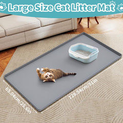 Anzfy cat litter mat easily cleans by sweeping or rinsing away debris.