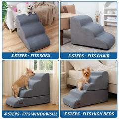 Aodisman dog stairs with curved ramp reducing joint impact during climbs