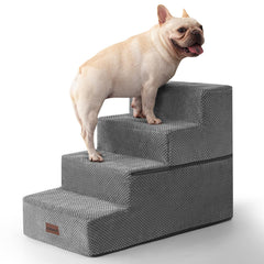Aodisman 4-step dog stairs for bed with stable access for small dogs
