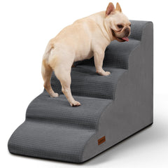 Aodisman dog stairs at the bed edge for easy, safe access.