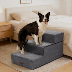 AODISMAN dog stairs extra wide 20-inch deep steps for confident climbs