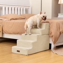 Aodisman dog stairs foam-core lightweight design closeup for portable setup.