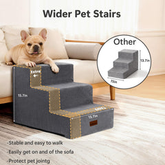 Aodisman dog stairs grey close-up foam core for durable support