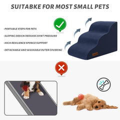 Aodisman dog stairs high-rebound foam core offers cushioned support.