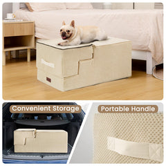 Aodisman dog stairs anti-slip bottom closeup shows grip for stable climbing.