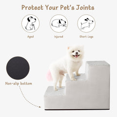 Aodisman dog stairs grey non-slip base demonstrates safety and stability.