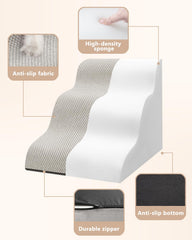 Aodisman removable washable cover on dog stairs for easy cleaning after outings.