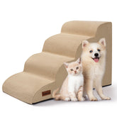 Aodisman 4-step dog steps beside bed for easy climbing onto bed