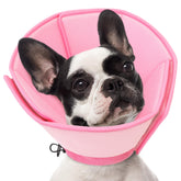 AOFITEE dog cone medium pink neck area, breathable fabric for comfortable recovery