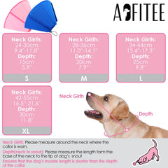AOFITEE soft dog cone pink large worn on dog neck with adjustable fit