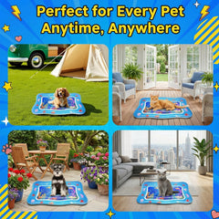 Aoioploa Cat Water Mat 0.7mm PVC durability showcases bite-resistant, long-lasting play surface.