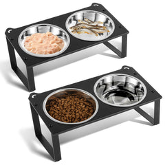 Aomafamzoy two-set elevated bowls on stand promote neat feeding and stability