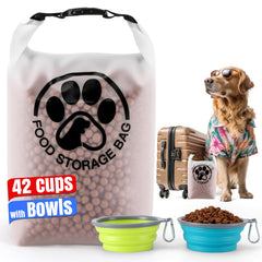 Aosnare travel bag in transparent design preserves kibble freshness on the go.