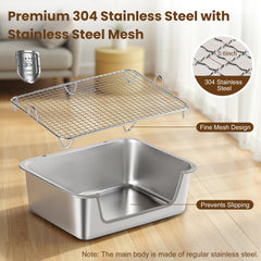 Aothey Rabbit Litter Box with finer mesh protects paws and reduces spills