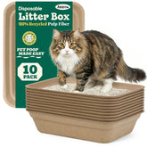 AOZITA 10-count disposable litter box ready for travel and mess-free use.