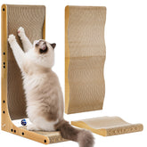 AOZITA cat scratcher with replacement cardboard insert shields furniture from wear