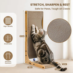 AOZITA cat scratcher in 27.6-inch size supports versatile indoor use