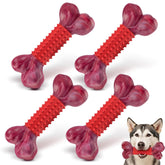 Apasiri beef bone with nylon core and rubber sleeve provides long-lasting chew for large dogs.