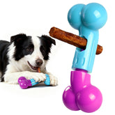 Apasiri bully stick holder assembly securely holds chews for safe play.