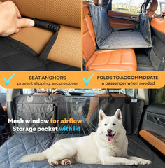 APetsPlanet dog car hammock features mesh window for airflow