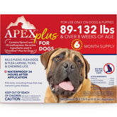 APEX PLUS bottle pour showing easy topical application for on-dog protection