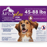 APEX PLUS bottle-pour shows easy dosing for quick flea protection.