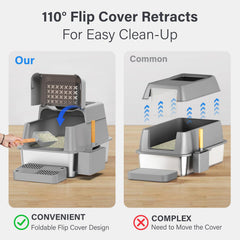 Aphyxen XL top-entry litter box with wide entry for easy access
