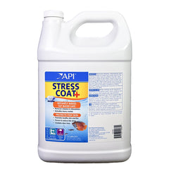 API Stress Coat bottle front view, aloe-enhanced freshwater conditioner.