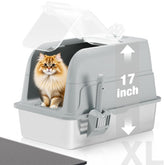 APPKER stainless steel litter box with 120-degree lid for easy monitoring