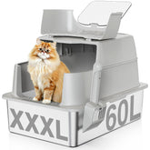 APPKER stainless steel litter box with lid open-top interior for large cats