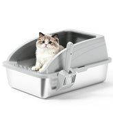 APPKER stainless steel cat litter box with lid for easy maintenance