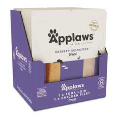 Applaws natural cat treats with whole chicken loin pieces for high-protein snacking.