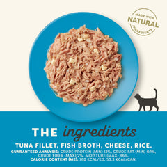 Applaws cheese in broth: cat-friendly flavor and moisture for meals.
