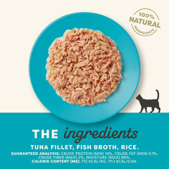Applaws wet cat food tuna in broth served in portion cans for serving variety.