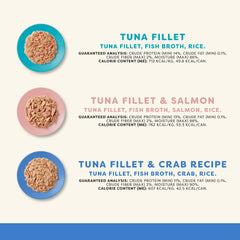 Applaws tuna fillet with salmon wet cat food can, flavorful variety for cats.