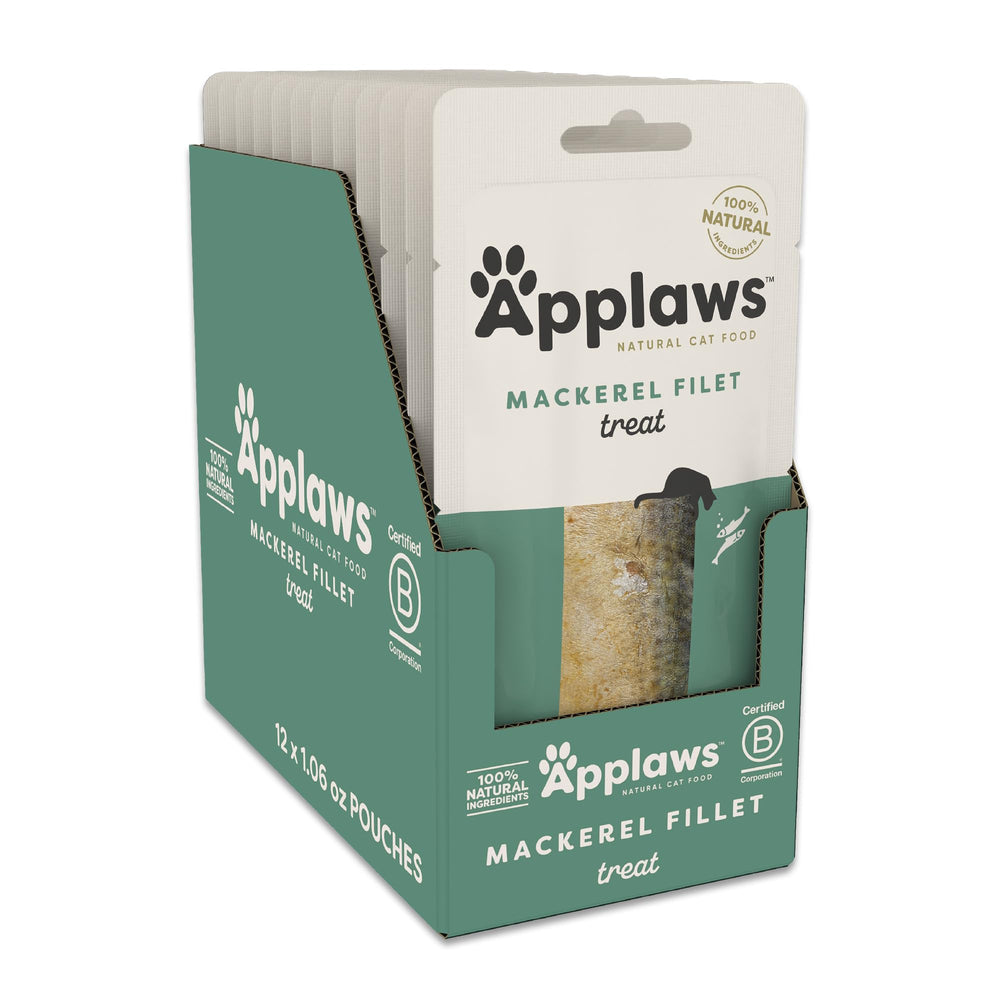 Applaws whole mackerel loin sachet—high-protein cat treat