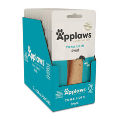 Applaws whole tuna loin treats in packaging show natural single-ingredient protein.