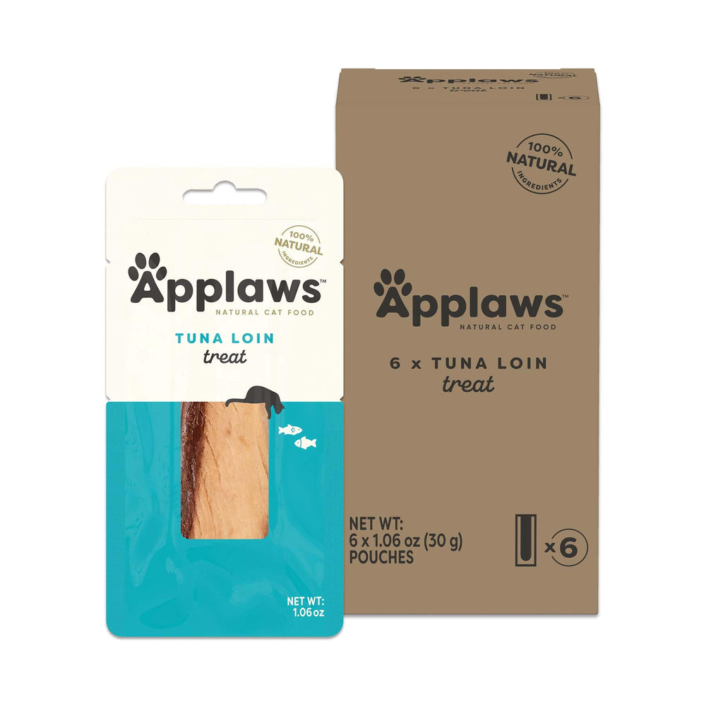 Applaws Whole Tuna Loin Treats pack shows single-ingredient cat treat for natural rewards
