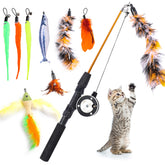 APSUAE cat fishing pole wand for interactive play and exercise.