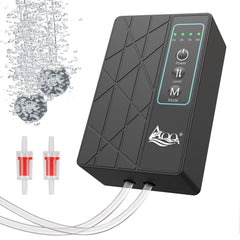 AQQA aquarium air pump 80GPH front view: powerful, compact aeration for large tanks