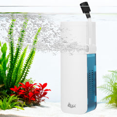 AQQA aquarium filter internal unit for 5-10 gallon tanks improves water clarity.