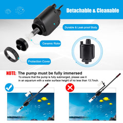 AQQA adjustable tube length demonstrates customizable reach for different tanks.