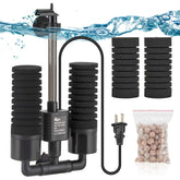 AQQA aquarium power sponge filter unit with dual filtration for quiet operation.