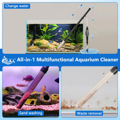AQQA siphon with flow control for adjustable, precise water changes.