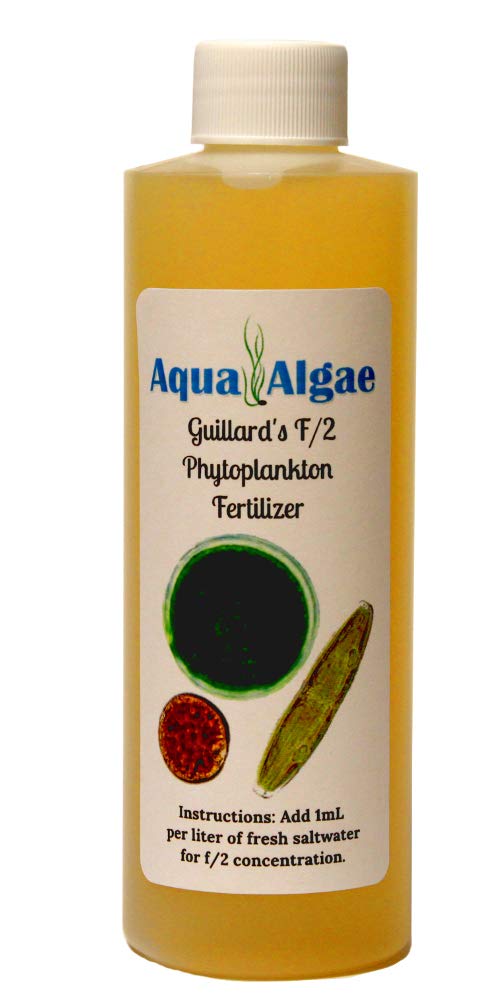 Aqua Algae 8oz F2 concentrate bottle supports reef microalgae culture.